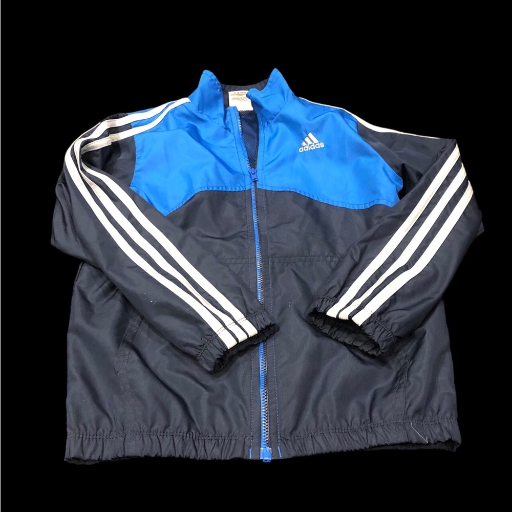 Boys Adidas Windbreaker Polyester Mesh Lined Blue Size 7